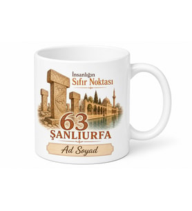 Şanlıurfa Plakalı Balıklıgöl Göbeklitepe İnsanlığın Sıfır Noktası Kupa Bardak Hediye