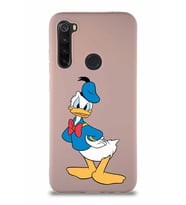 Xiaomi Redmi Note 8 Soft Premier Kapak Donald Duck-D Tasarımlı Silikon Kılıf - Pudra (Şeffaf)