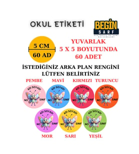 ÖĞRENCİ OKUL DEFTER KİTAP ETİKETİ İSİME ÖZEL YAPIŞKANLI ETİKET KELEBEK 001020