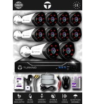 TURKNO 10 Kameralı Galia 10 Dış Kamera Set 250 GB HDD Full HD Gece Görüşlü Güvenlik Kamerası Sistemi
