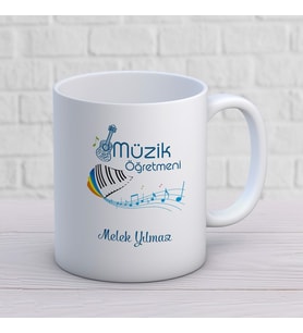 Kişiye Özel Meslek Müzik Öğretmeni Hediyelik Kupa Bardak