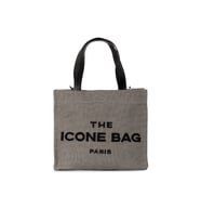 Icone Gri The Icone Bag Paris İşlemeli Tote Kadın Kol Çantası ve Omuz Çantası Orta Boy