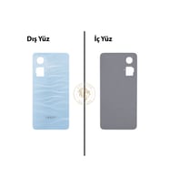 Oppo A60 Mavi Uyumlu Arka Kapak Arka Cam Batarya Pil Kapağı Lazer Kesim Back Cover