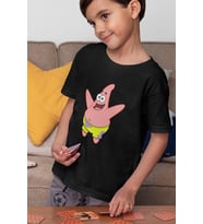 Unisex Patrick Baskılı Süngerbob Çizgi Film Çocuk Tişört (1-12 YAŞ)