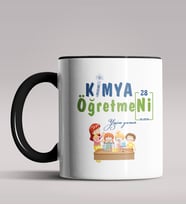 Kişiye Özel Kimya Öğretmeni Temalı Siyah Renk Kupa Bardak 7 (Siyah)