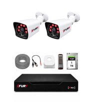 FURY 2 Kameralı Güvenlik Kamera Seti 2MP 1080P Full HD 6 Atom LED Gece Görüşlü 1 TB HDD 5525