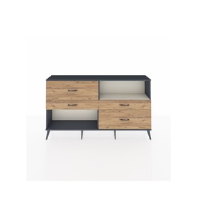 Arges Konsol Tek Raflı 4 Çekmeceli  176x30x99 Antrasit-Aytaşı/Çam