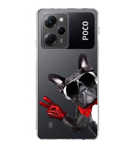 PrintiFy Xiaomi Poco X5 Pro ile Uyumlu 1mm Slim Fit Köpek 2 050e Baskılı Şeffaf  Kılıf