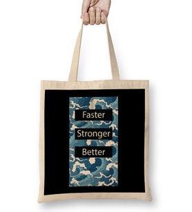 Kanagawa Wave Faster Stronger Better Bez Çanta Uzun Saplı