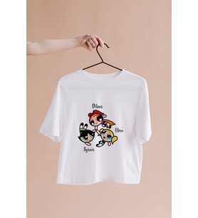 Power Puff Girls Tasarımlı Tişört Kişiye Özel ( Unisex - Büyük - Çocuk )
