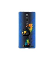 Xiaomi Mi 9T Pro ile Uyumlu Splash Kedi Tasarımlı Şeffaf Silikon Kılıf