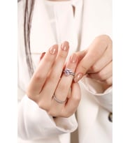Pembe Quartz GÜMÜŞ TEKTAŞ VE YÜZÜK /  SEVGİLİYE HEDİYE / ATS