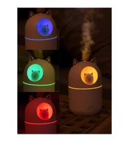 Oto Ve Ev Kedi Karakterli Rgb Ledli Hava Nemlendirici Buhar Makinası (Yeşil)