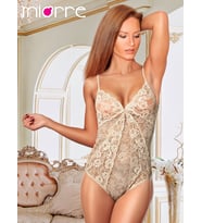 Spica Dantel ve Güpürlü Sırt Dekolteli Babydoll (Gold)