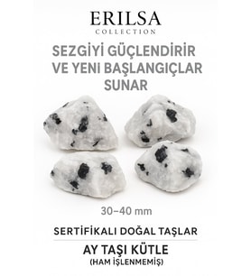 Sertifikalı Ham İşlenmemiş Ay Taşı Kütle – El Taşı  Duygusal Şifa ve Dişil Enerji Kaynağı (Çok Renkli)