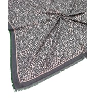 Ebruli Kışlık Desenli Eşarp 95x95 cm (Koyu Gri)