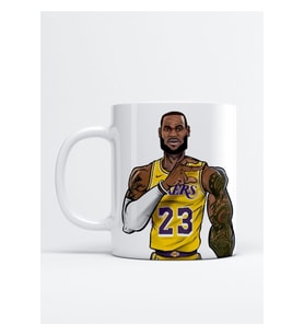 Lebron James Los Angeles Lakers Baskılı Porselen Kupa Bardak