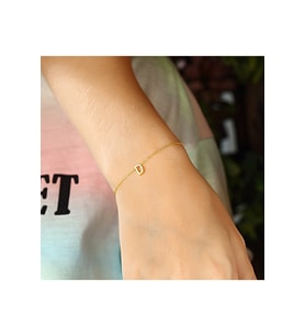 AZURİS 925 AYAR GÜMÜŞ ÜÇ BOYUTLU HARF BİLEKLİK (Gold)