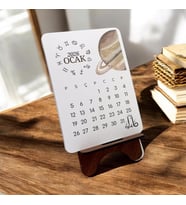 Takvim - Astroloji Burç Ve Gezegenleri Standlı Masaüstü Takvim- Ahşap Telefon Tutucu