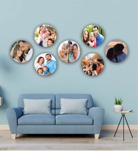 Kişiye Özel 7 Fotoğraflı Oval Kolaj Tablo Dekor