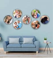 Kişiye Özel 7 Fotoğraflı Oval Kolaj Tablo Dekor