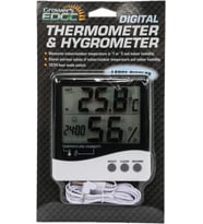 Growers Edge Büyük Ekran Dijital Termometre - Nem Ölçer - Saat / Thermometer / Hygrometer