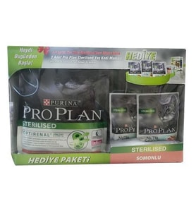 ProPlan Sterilised Somonlu Kısırlaştırılmış Kedi Maması 1,5 Kg+3 Adet Yaş Mama Hediyeli