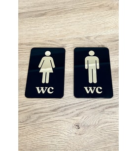Dekoratif Wc Yönlendirme Tabelası - Kadın & Erkek 2'li