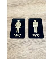 Dekoratif Wc Yönlendirme Tabelası - Kadın & Erkek 2'li