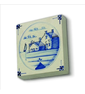 Hollanda Deseni Baskılı Doğaltaş  Magnet(KD-094)Buzdolabı Süsü