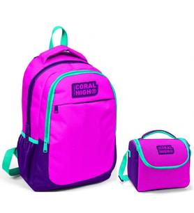 Coral High Pembe Mor Çanta Ve Beslenme Seti