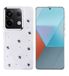 Xiaomi Redmi Note 13 Pro 4G Uyumlu Kılıf Airbag Tasarımlı Simli Şeffaf Zore Kutup Kapak