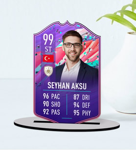 BK Gift Kişiye Özel Ahşap Biblo Futbolcu Kartı-2