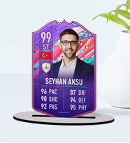 BK Gift Kişiye Özel Ahşap Biblo Futbolcu Kartı-2