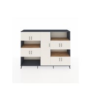Hyperion Dolap 10 Raflı 9 Kapaklı 220x44x163 Antrasit-Aytaşı/Çam