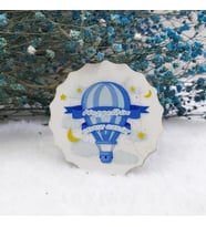 Hayaller Dükkanı 30 Adet Balon Baskılı Çiçek Desenli Bebek Magnetleri Uv Baskı Kalp Ahşap