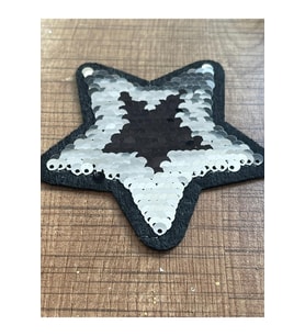 8X8 CM PUL PAYETLİ YILDIZ  ÜTÜ İLE YAPIŞIR APLİKE ARMA YAMA