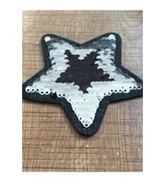 8X8 CM PUL PAYETLİ YILDIZ  ÜTÜ İLE YAPIŞIR APLİKE ARMA YAMA