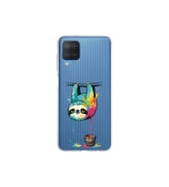 Samsung Galaxy M12 ile Uyumlu Splash Tembel Hayvan Tasarımlı Şeffaf Silikon Kılıf