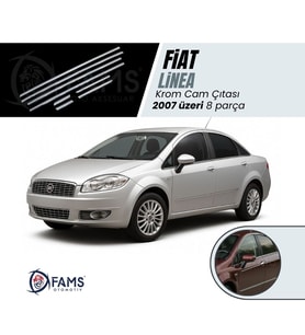 Fiat Linea Krom Cam Çıtası 8 Parça 2007> Paslanmaz Çelik