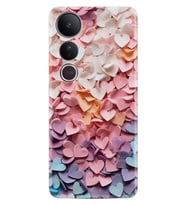 Vivo V50 Lite Kılıf Boutique Baskılı Resimli Renkli Kalpler Pcode -040