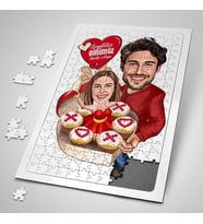 Kişiye Özel 240 Parça Pastadan Çıkan Aşk Karikatürlü Puzzle