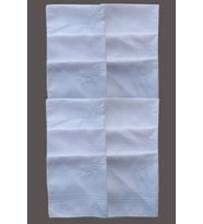 Beyaz Çiçek İşlemeli Bayan Mendili 12 Adet 28x28 cm 100 Pamuk