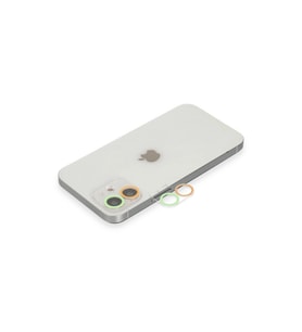 Apple İphone 12 Renkli Kamera Lens Koruma Cam - Turuncu-yeşil