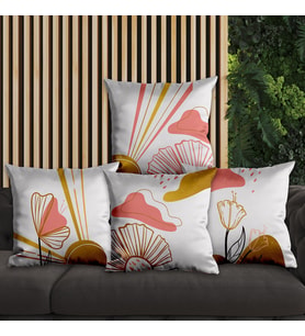 eJOYA Çiçek Tasarımlı 4'lü Yastık İçi Ve Kırlent Kılıfı 45cm 113758