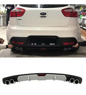 Kia Rio HB Gri Difüzör Difizör Yuvarlak Egzoz Görünüm Kulaklı Tip