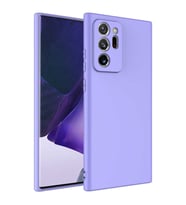 Samsung Galaxy Note 20 Ultra Kılıf Kamera Korumalı iÇi Süet Dokulu Lansman Tipi Silikon (Lila)