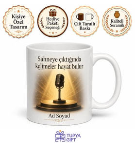 Motivasyon Konuşmacısına Başarı İlham Sahne Işığı Kupa Bardak Hediye