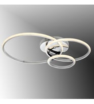 TT323-KR TT Aydınlatma 3 Halkalı Krom Kaplama Plofonyer Led Avize (Beyaz)
