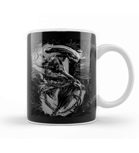 Alien Xenomorph Black And White Kupa Bardak Porselen